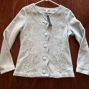 NWT Vintage Pendleton Wool Cardigan Sweater Jacket Light Blue Medium NOS